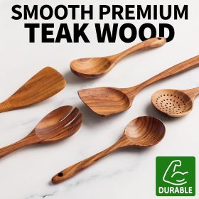 Six-piece wooden cooking spoon set - heat resistant