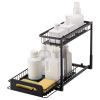 VEVOR 2 Tier Pull Out Cabinet Organizer(10.7"W x 14.2"D ), Under Sink Organizer and Storage, Slide Out Drawer Cabinet Organizer