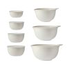 7-Piece Plastic Nesting Mixing Bowl Set and Prep Bowls with Lids, Porcelain