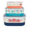 Keepsake Floral 6-Piece Rectangular Ceramic Nesting Bowls