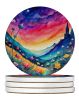 Colorful Campanula Large Sandstone Coasters Pack of 4 Absorbent Round Coasters Decor Gifts for Men or Women, 4 in, Multicolor