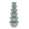 Agatha 12-Piece Bamboo Melamine Nesting Mixing Bowl Set, Green
