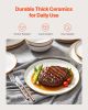 Dinnerware Set, Service for 4 (12 PCS), Round Plates and Bowls Sets, Scratch Resistant Ceramic Dinner Ware