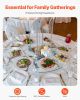 VEVOR 24 in Glass Lazy Susan Turntable, Tempered Glass Dining Table Centerpiece with 6 Rotating Wheels