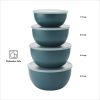 7-Piece Plastic Nesting Mixing Bowl Set and Prep Bowls with Lids, Agave