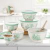 Agatha 12-Piece Bamboo Melamine Nesting Mixing Bowl Set, Green
