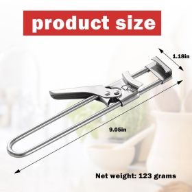 Adjustable Stainless Steel Jar & Can Opener , Ergonomic Multifunctional Bottle Opener, Effortless Grip for Seniors, Fits Most Jar Lids & Bottle Necks (length: short-length can opener)