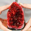 1pc Stunning Claret Geode Cluster - Sparkling Crystal Decoration, Elegant Rough Stone For Home And Office, Unique Geological Gift Idea